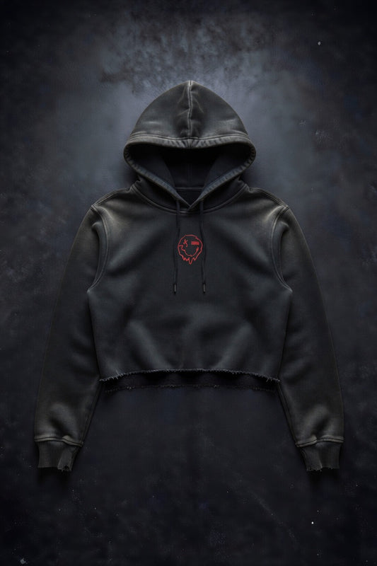 Midnight Cut Cropped Hoodie (vintage)
